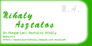 mihaly asztalos business card